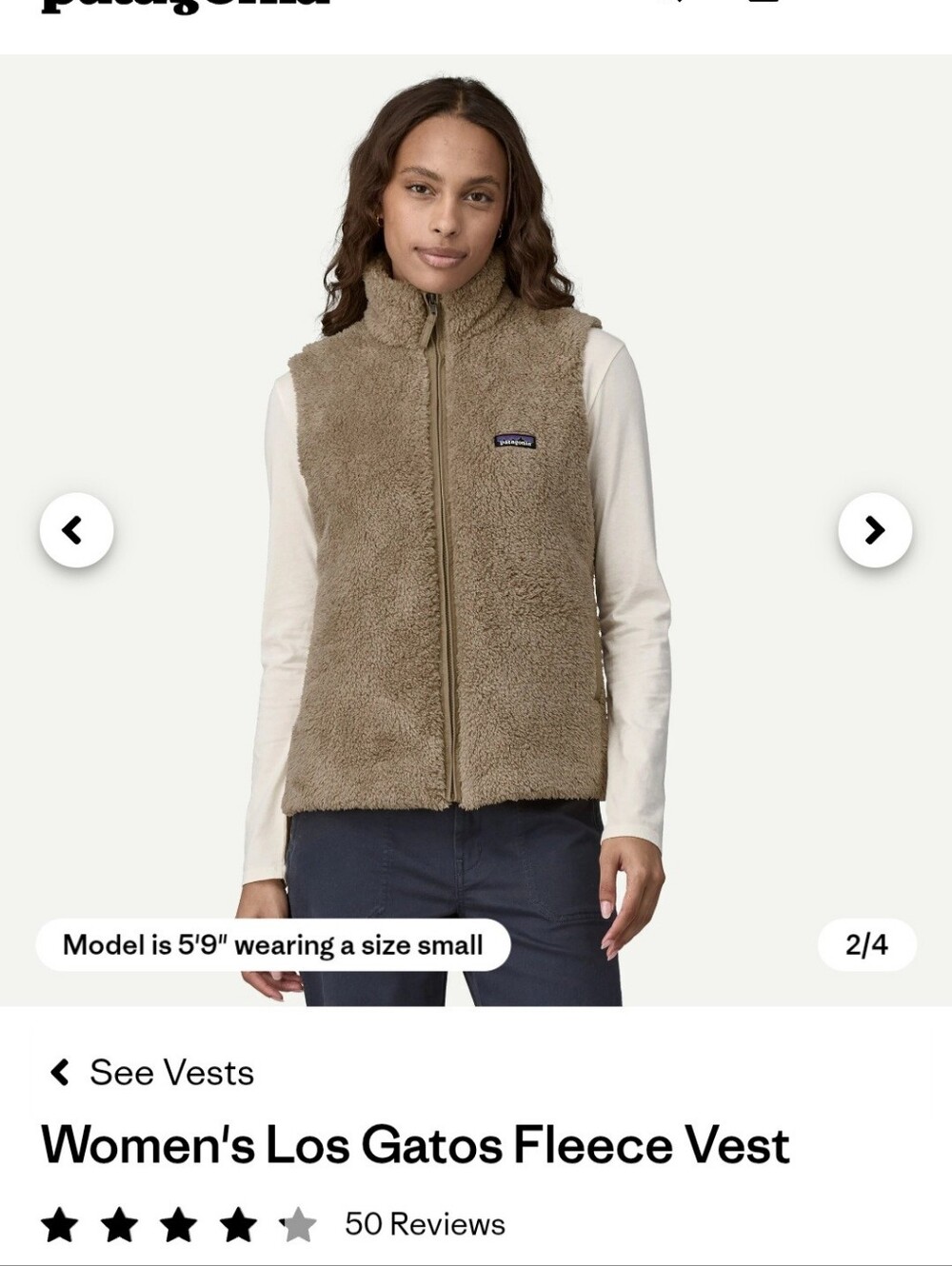 Patagonia Women's Los Gatos Fleece Vest — Taupe